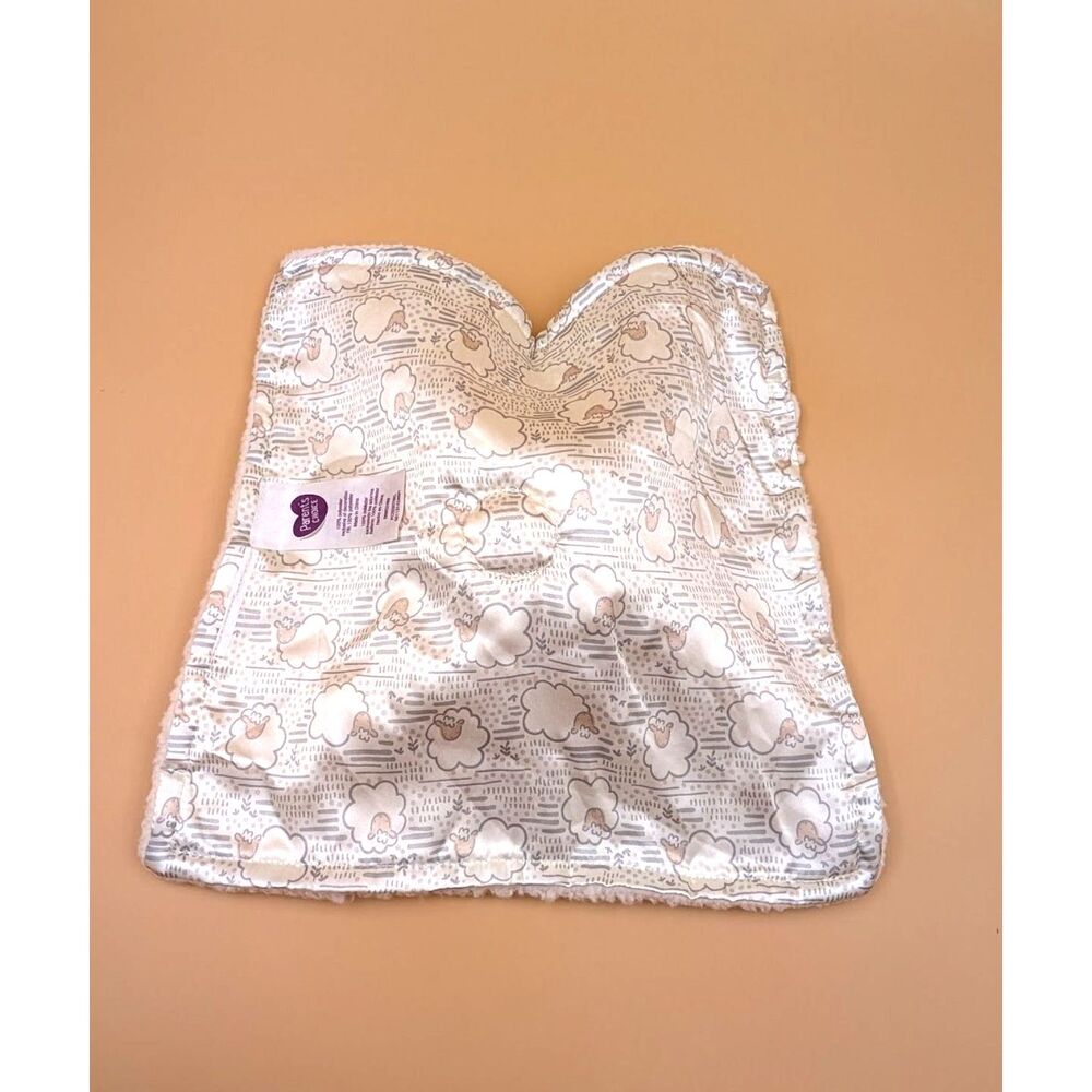 Baby Lamb Lovey Security Blanket White Sherpa Satin Nursery - Picture 7 of 10